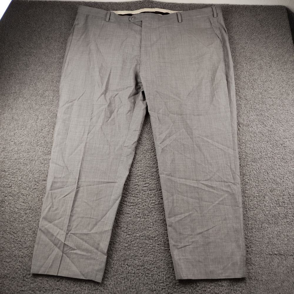 Jos A Bank Reserve Wool Pants Mens 48x28 Marzotto Italy Grey Dress Trousers EUC